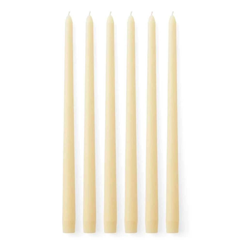 Spire Smooth Tapered Candles | Set of 6 | Ivory