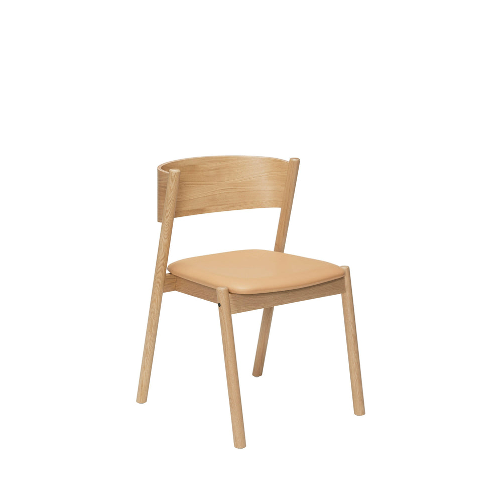 Oblique Dining Chair with Upholstered Seat | FSC® Certified Wood + Leather.