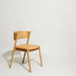 Oblique Dining Chair with Upholstered Seat | FSC® Certified Wood + Leather.