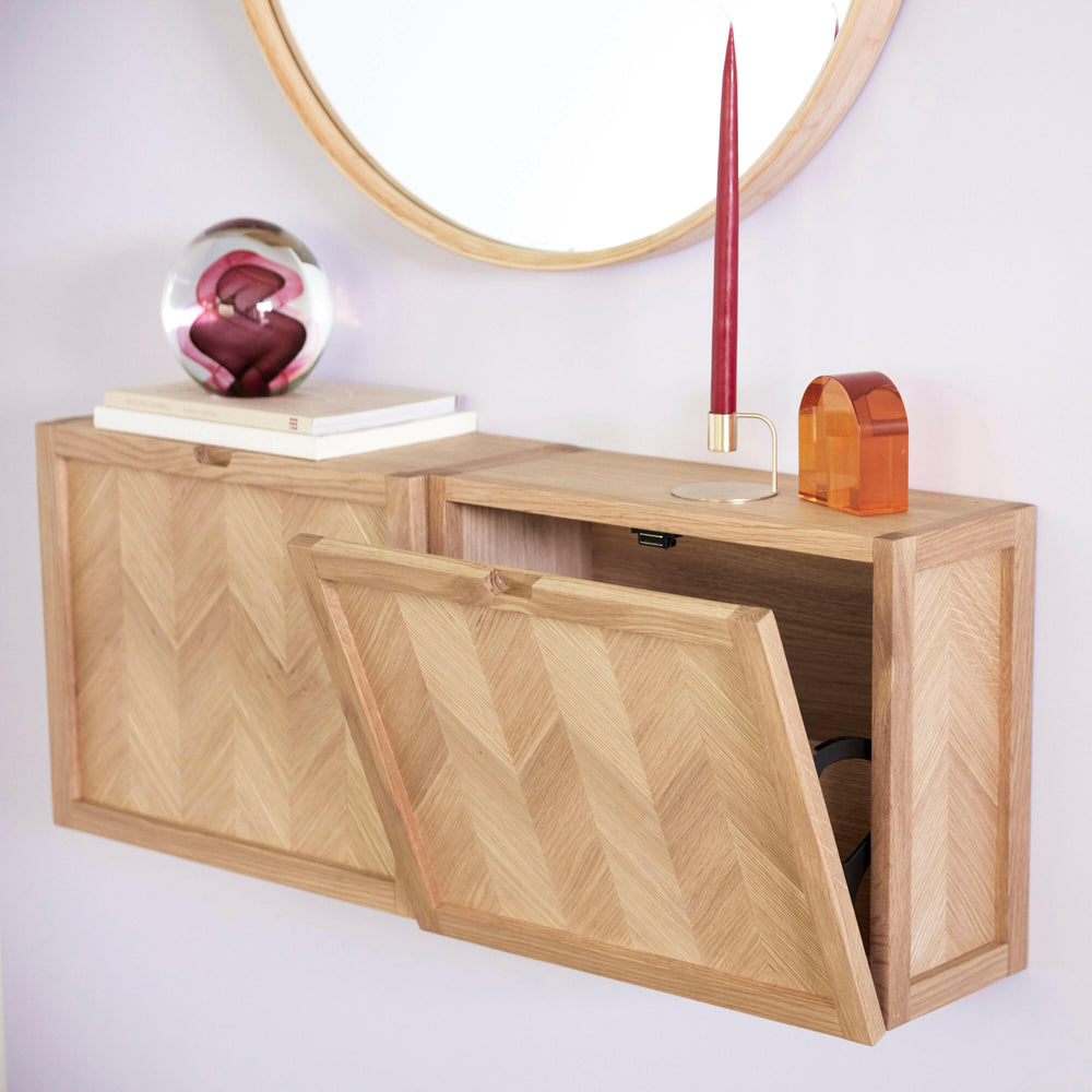 Herringbone Shoe Cabinet | Various Sizes | FSC® Certified Oak.