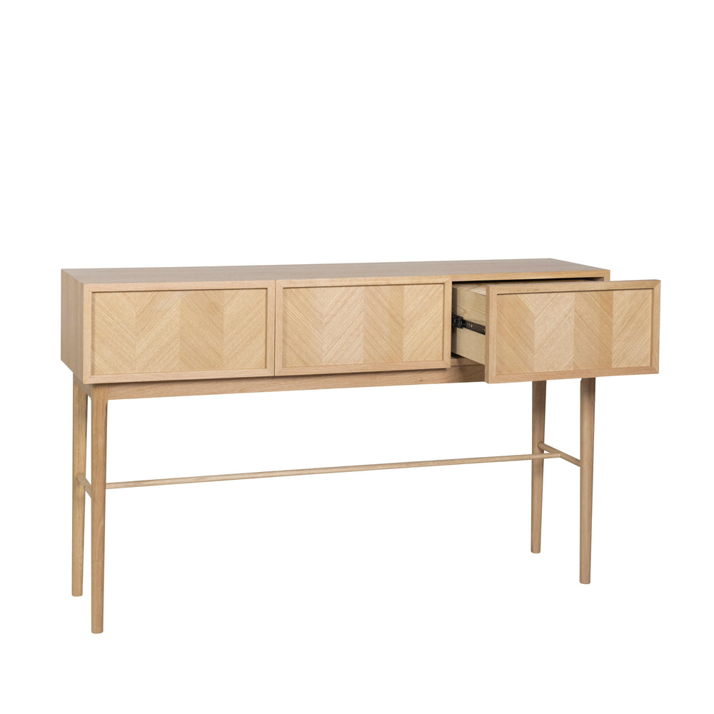 Herringbone Console Table | Drawers | FSC® Certified Oak.