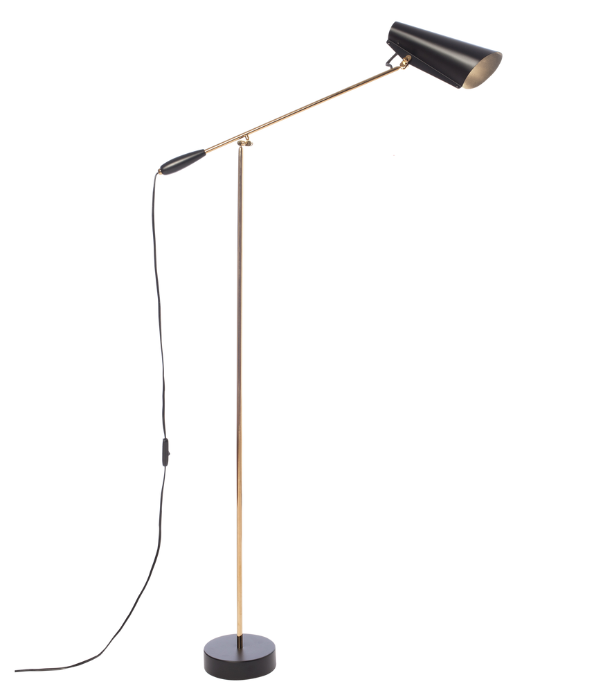 Birdy Floor Lamp Black Brass Northern