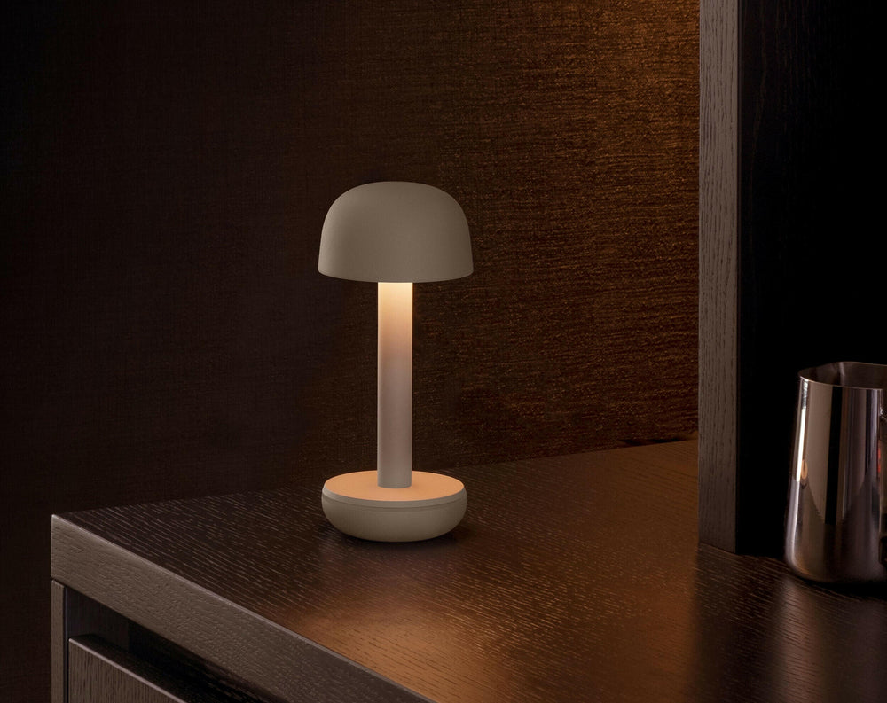 Two | LED Portable Table Lamp | Beige.