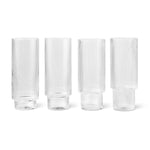 Ripple Long Drinking Glass | Clear | Set of 4